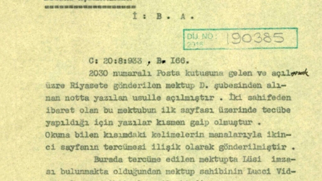 MİT arşivinden 1933 tarihli gizli mektup açığa çıktı: Casusların yöntemini anlattı